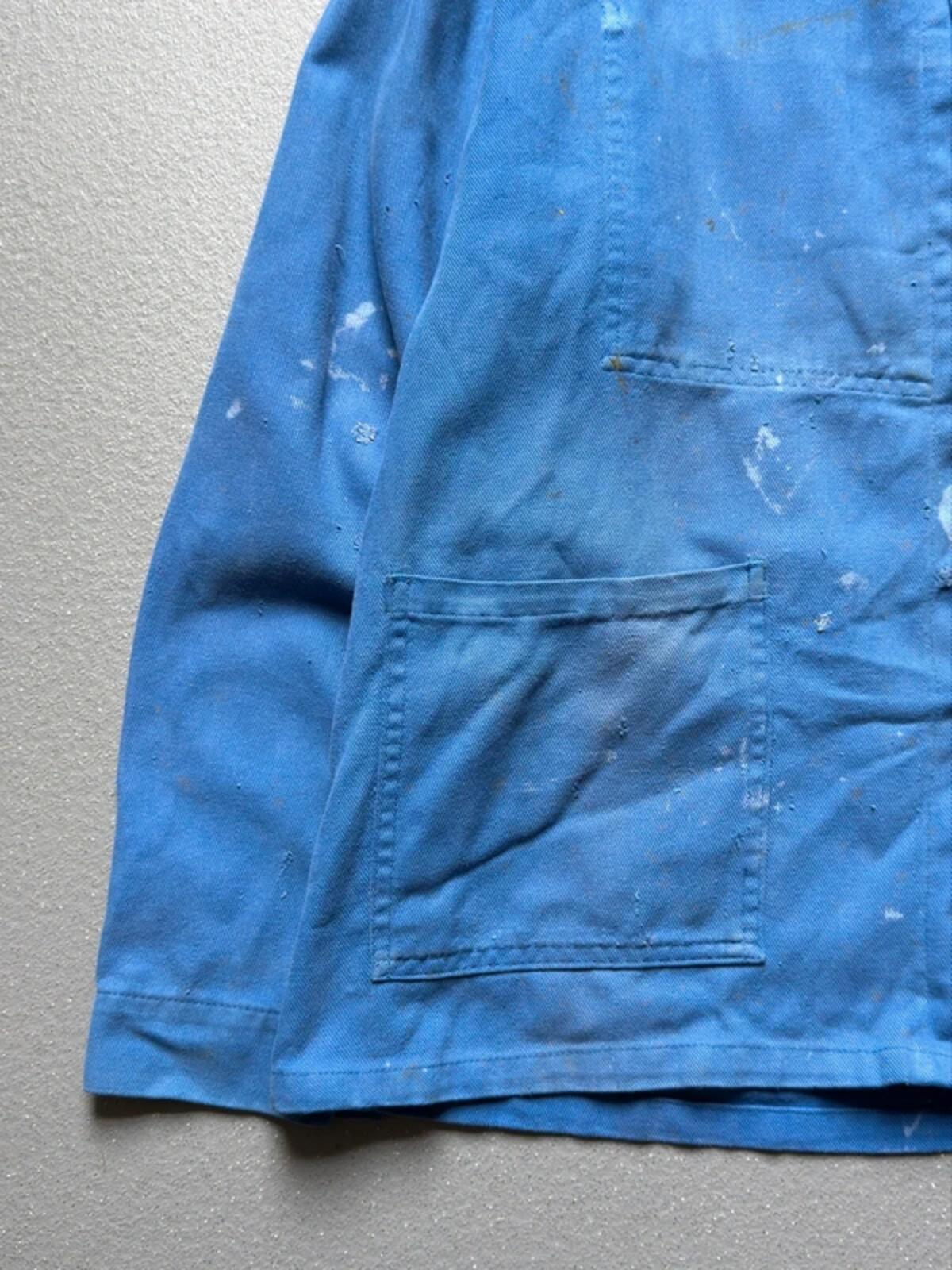 Vintage French Workwear Jacket Large Faded