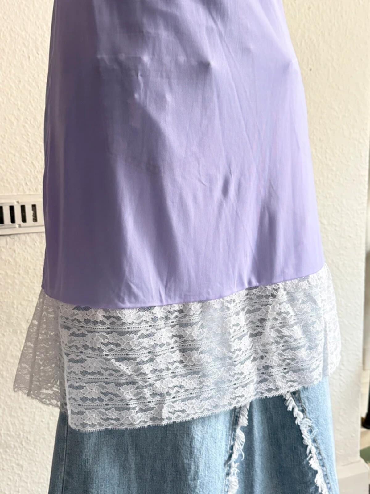 Beautiful Vintage Lilac Lace Slip Dress Size 6-8