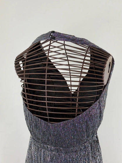 Metallic Backless Dress Size 4 Y2K Miss Selfridge