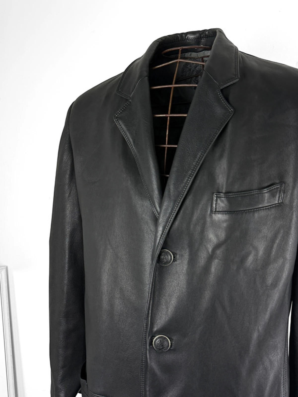 Gianni Versace 90s Soft Leather Trench Coat Medium / Large