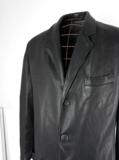 Gianni Versace 90s Soft Leather Trench Coat Medium / Large