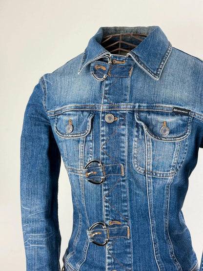 Dolce & Gabbana Y2K Clasp Denim Jacket Size 8