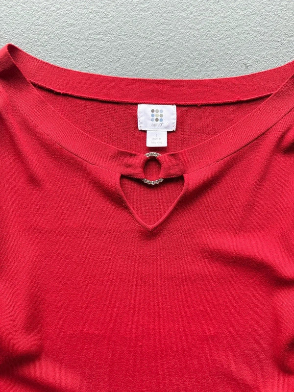 APT. 9 Red Keyhole Knit Top – Women’s Small