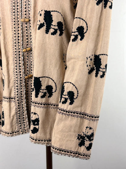 Kantha Quilted Panda Work Jacket XL Reversible