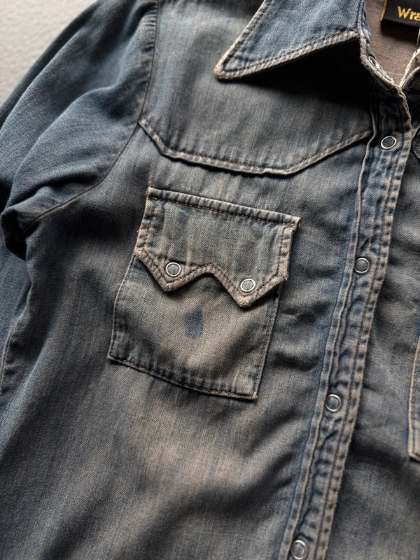 Vintage 90s Wrangler Denim Western Shirt – Women’s Small