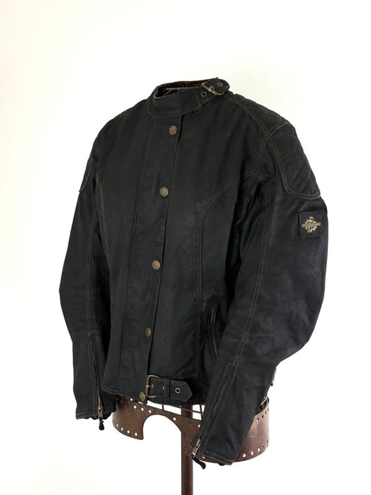 Wax Cropped Biker Jacket Y2K Size 14