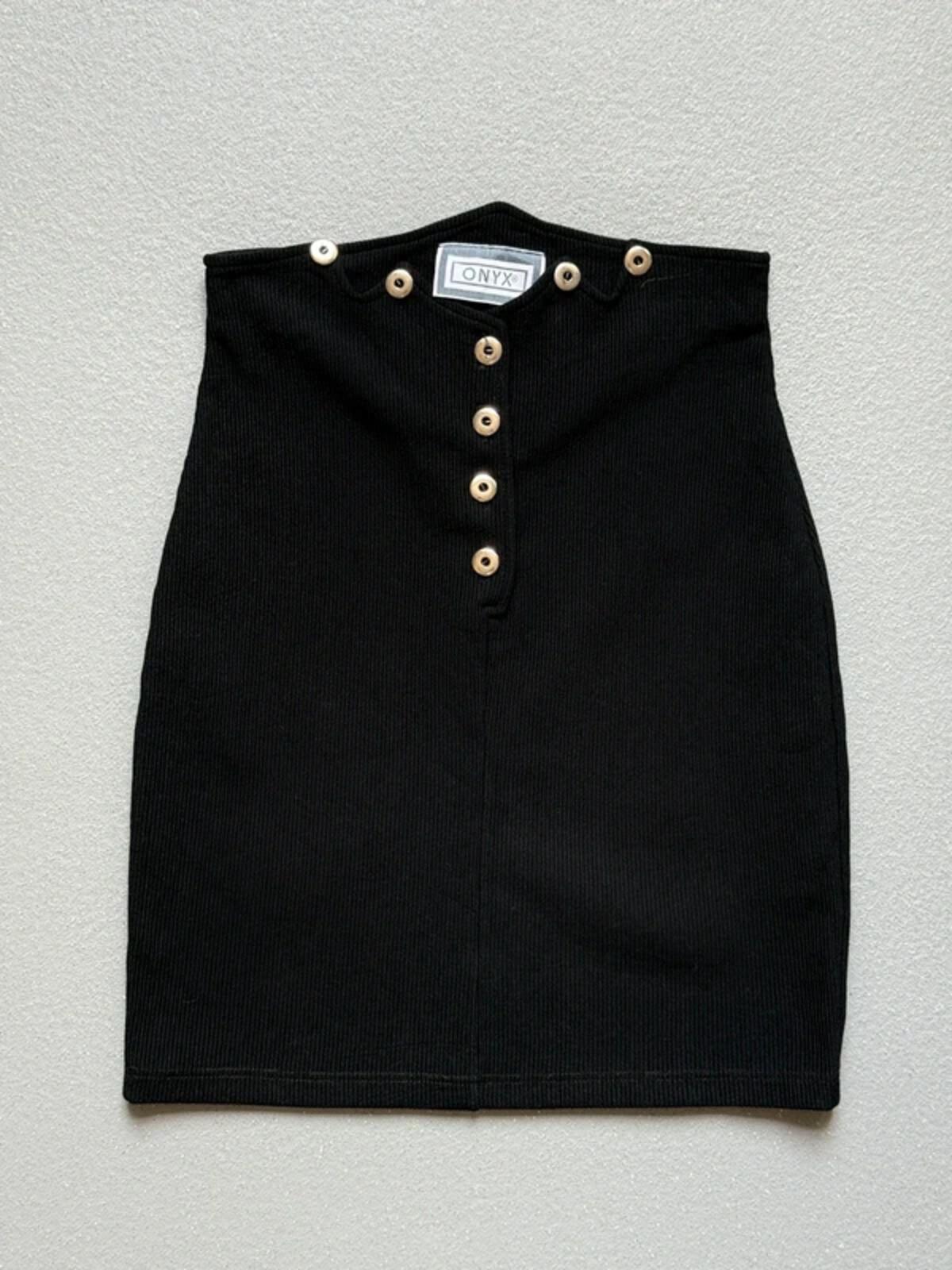 Onyx Y2K Ribbed Mini Skirt Size 6 XS