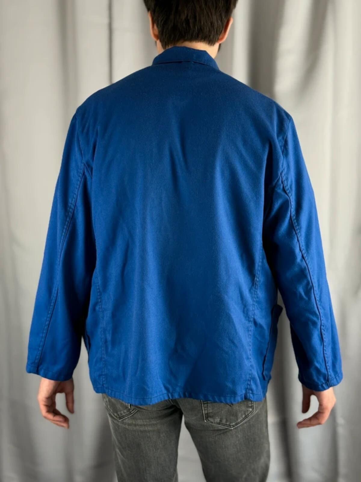 Cobalt Blue Vintage French Work Jacket XL