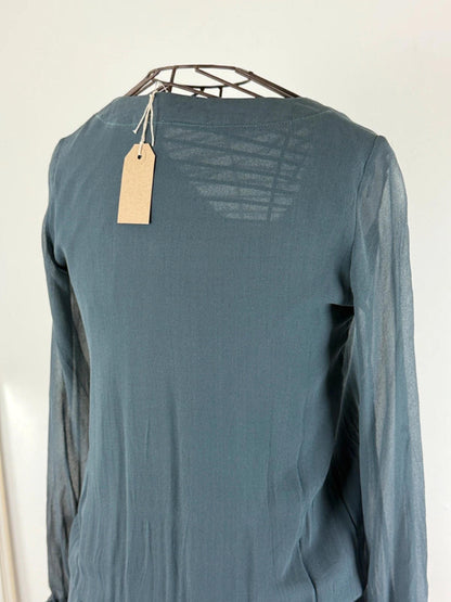 Gaudi Y2K Bow Tie Mesh Sheer Dress Size 10 Grey