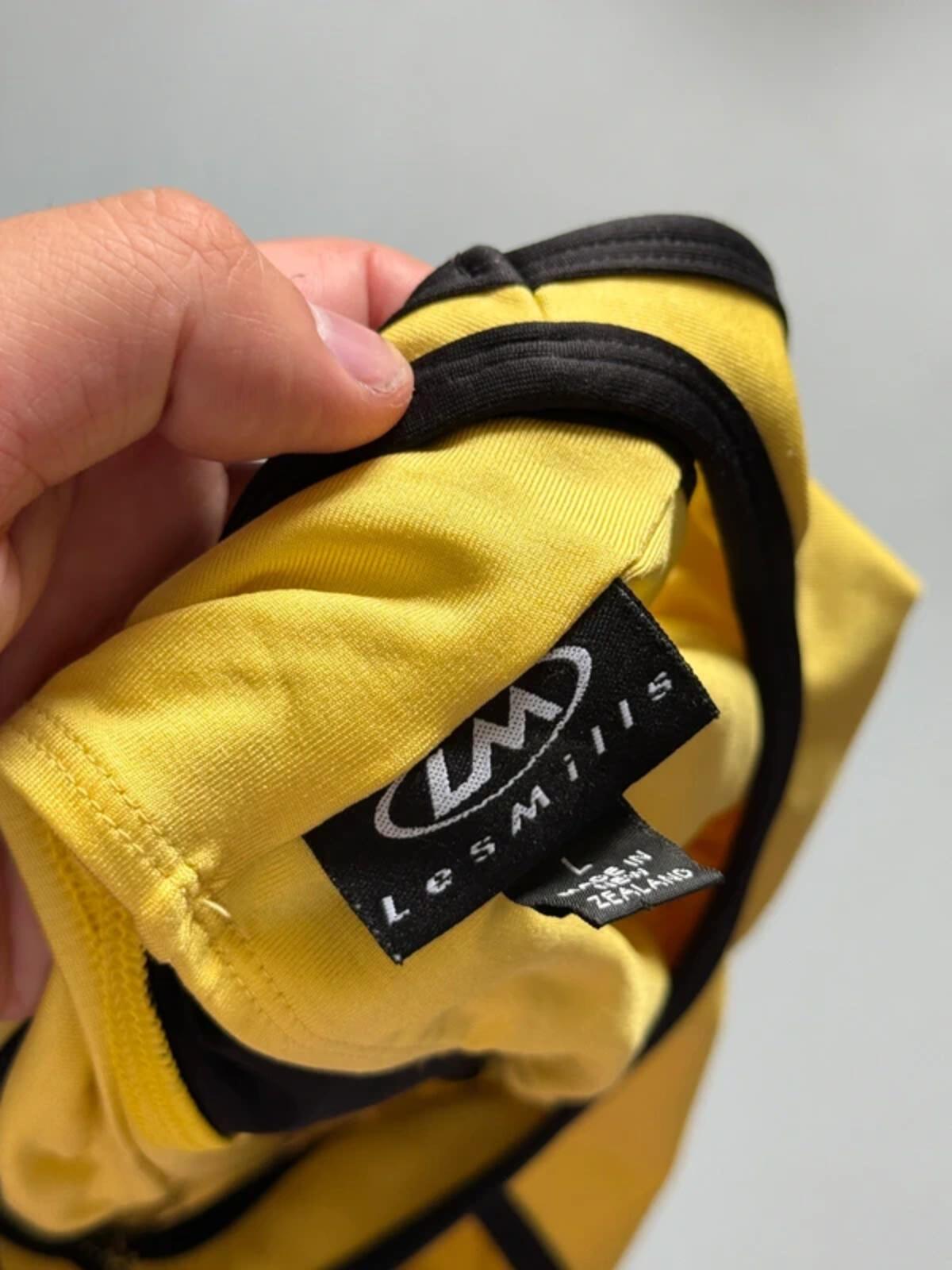 Body Jam Yellow Black Racerback Tank Top Y2K Gym Fitness Vest Large