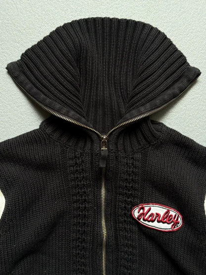 Harley Davidson Y2K Funnel Neck Zip Jacket Large Ladies