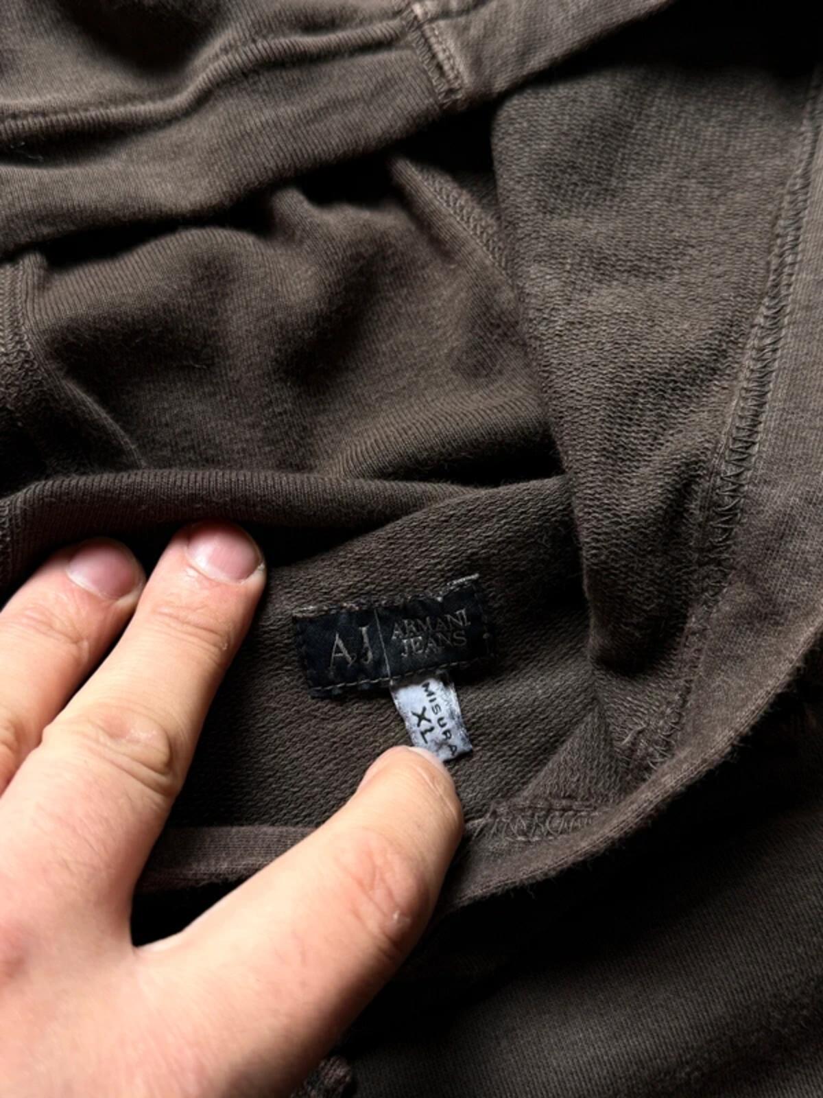 Armani 2000s Utility Hoodie XL Brown