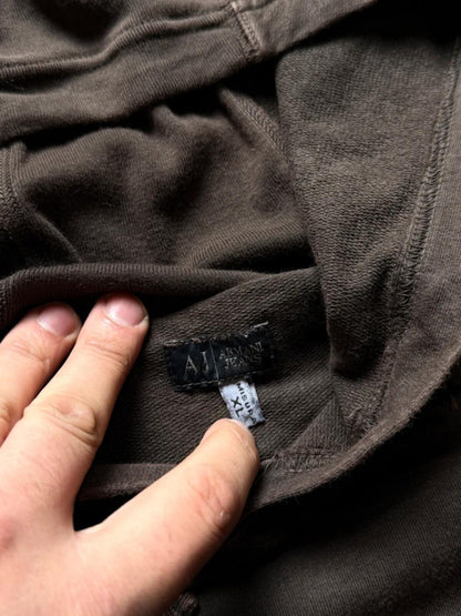Armani 2000s Utility Hoodie XL Brown