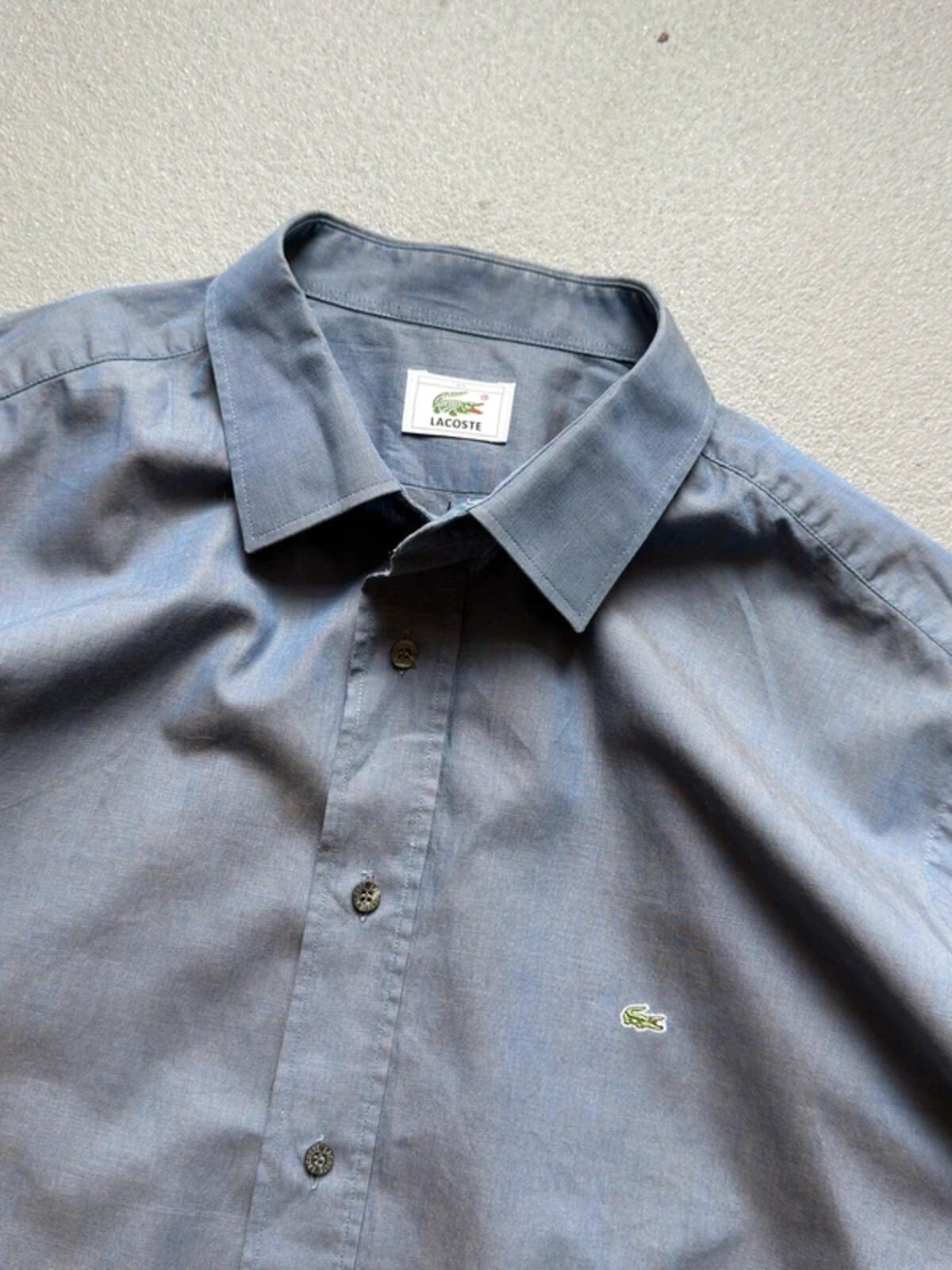 Lacoste 90s Iridescent Blue Grey Shirt XL
