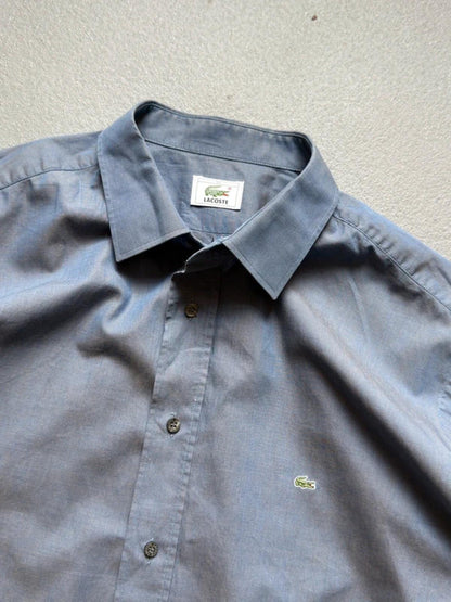 Lacoste 90s Iridescent Blue Grey Shirt XL