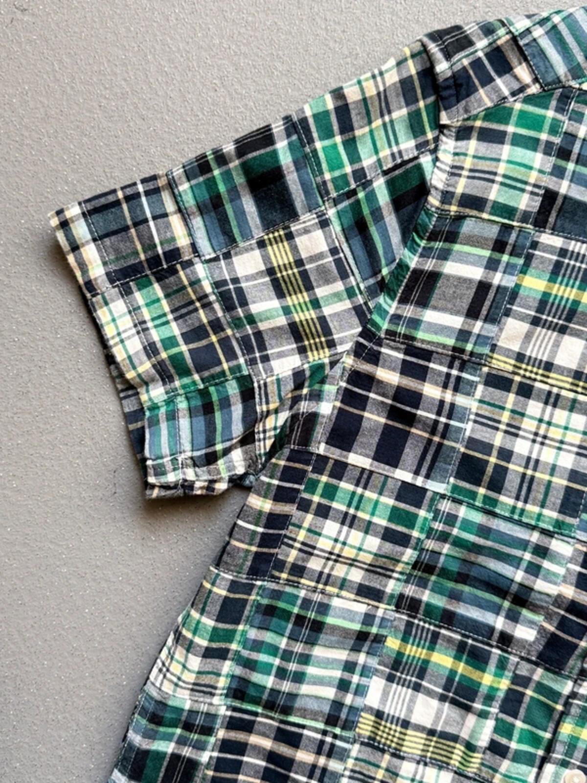GAP Patchwork Madras Check Short Sleeve Shirt Small
