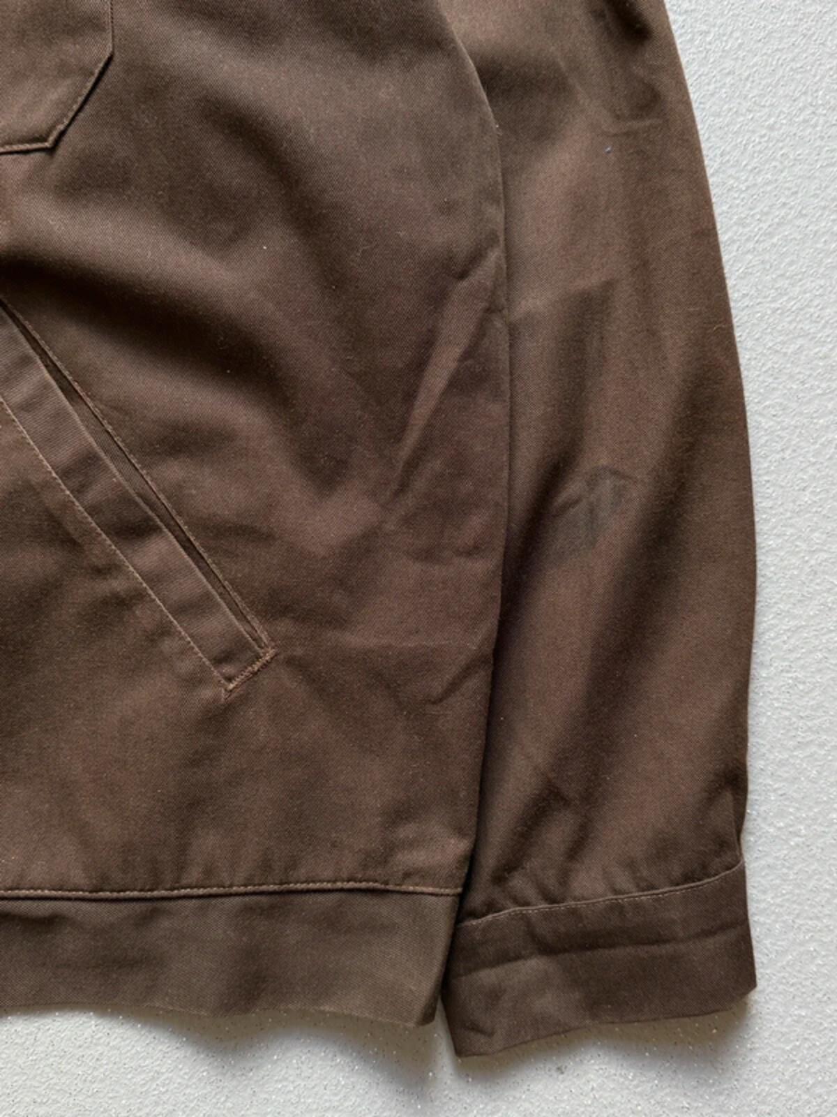 British Workwear Zip Jacket 80s XL Brown