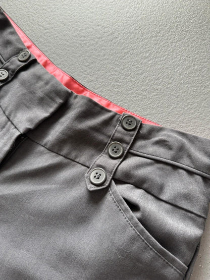 Y2K Low Rise Bootcut Pleated Grey Trousers Small Ladies