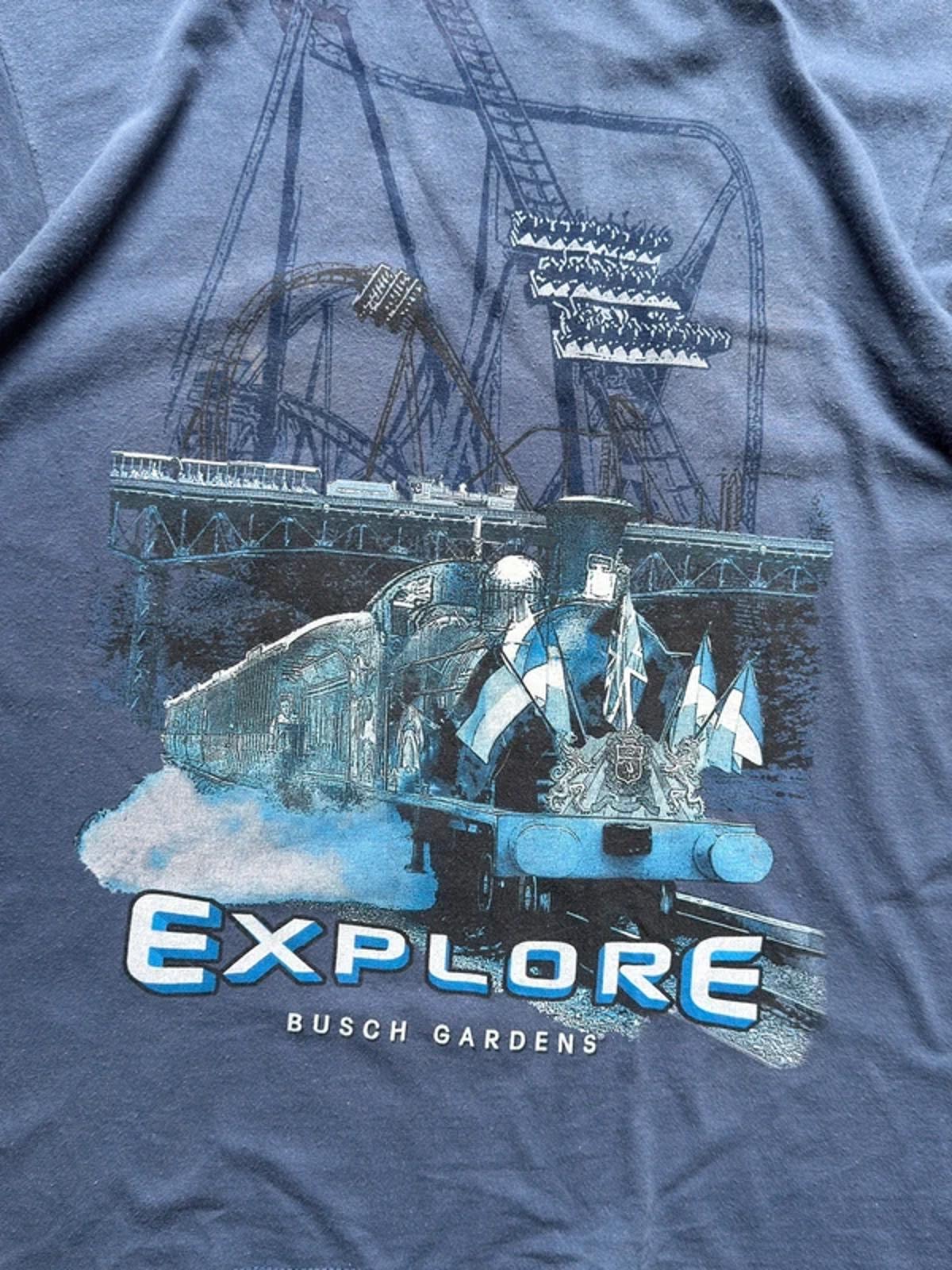 Vintage Busch Gardens Train Rollercoaster T Shirt Large