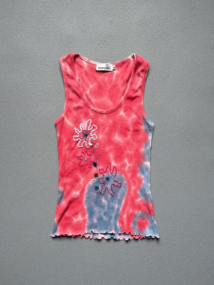 Y2K Ribbed Sequin Vest Top Medium