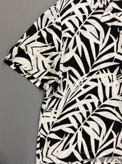 Jane + Delancry Botanical Cropped Rayon Shirt Large