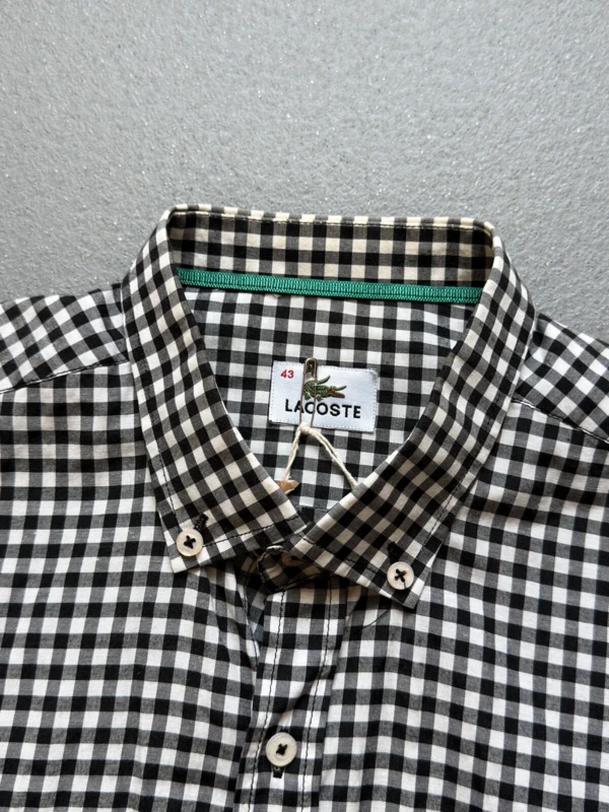 Lacoste Black & White Check Shirt Medium