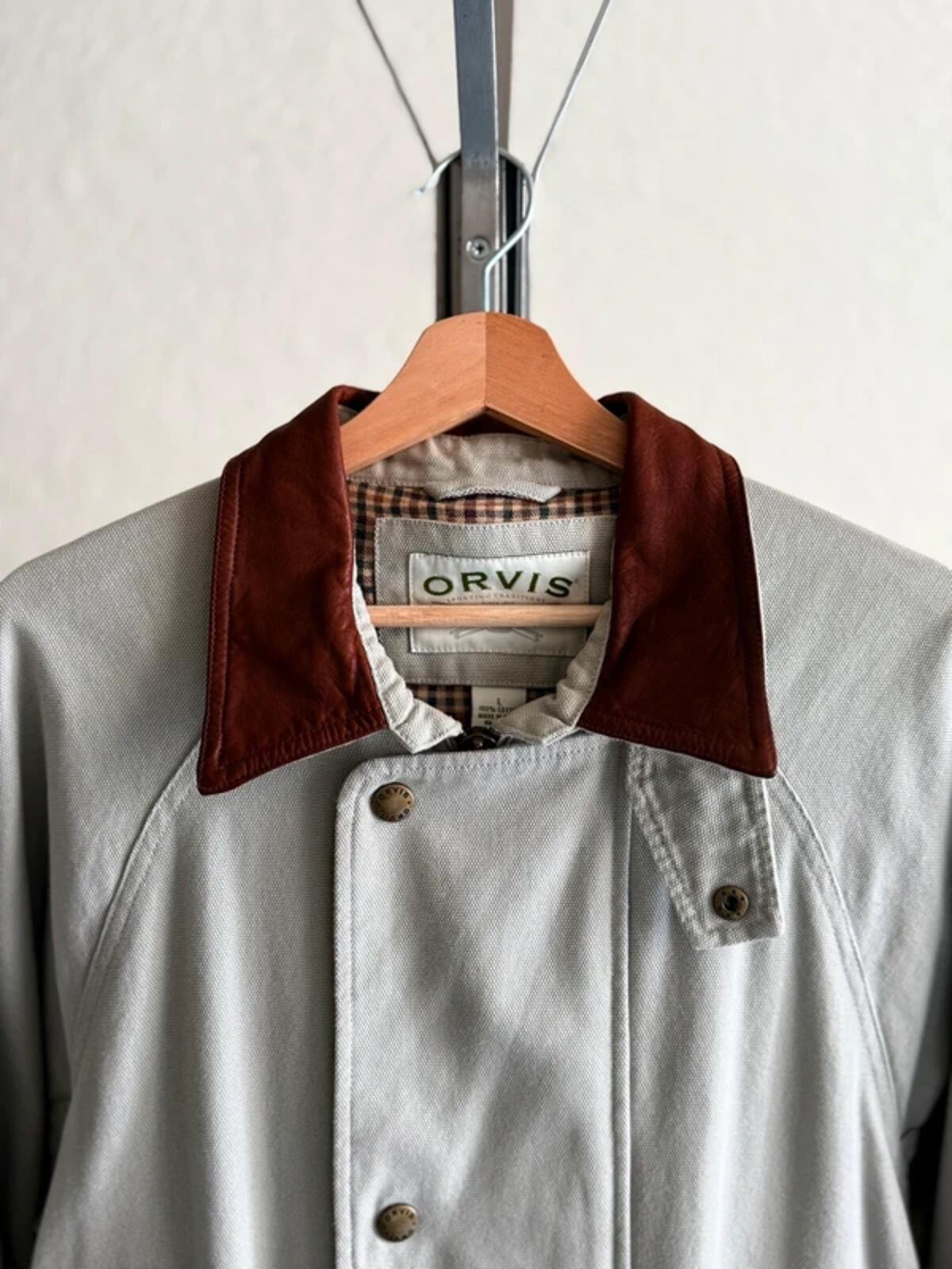 Orvis Vintage Canvas Trenchcoat Men’s Large Grey
