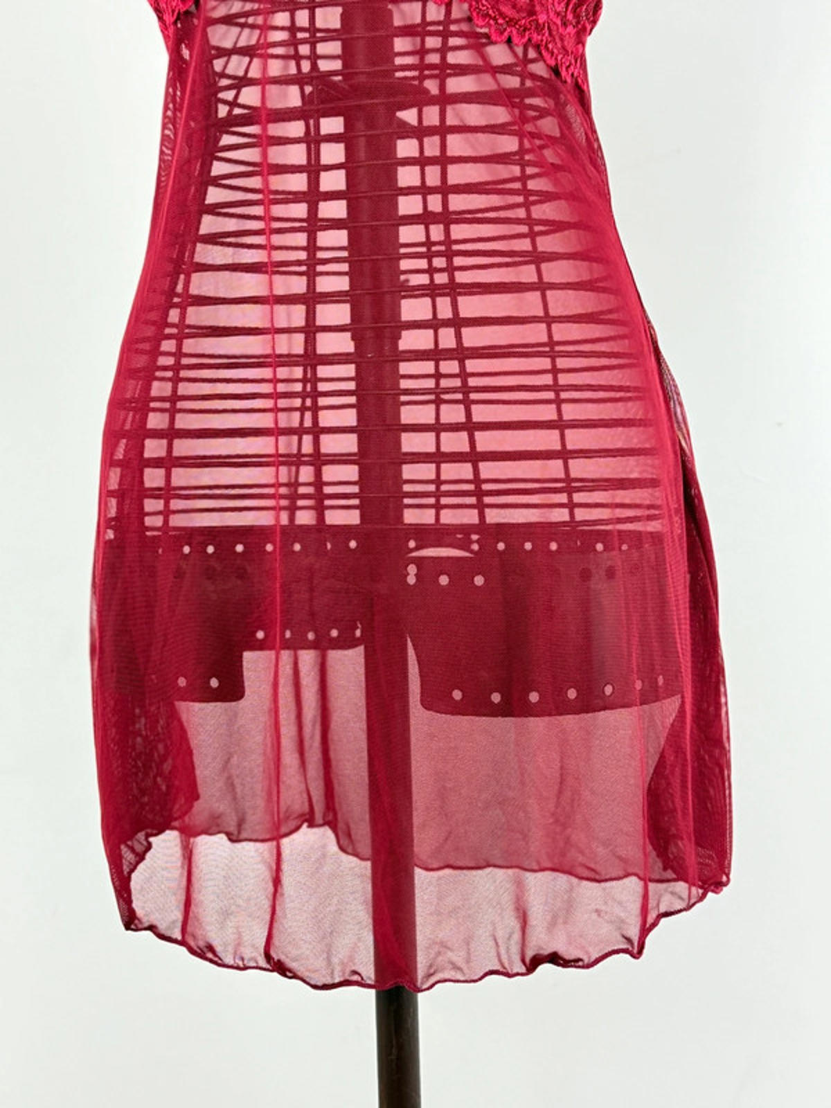 Sheer Lace Babydoll Slip Dress Y2K Large