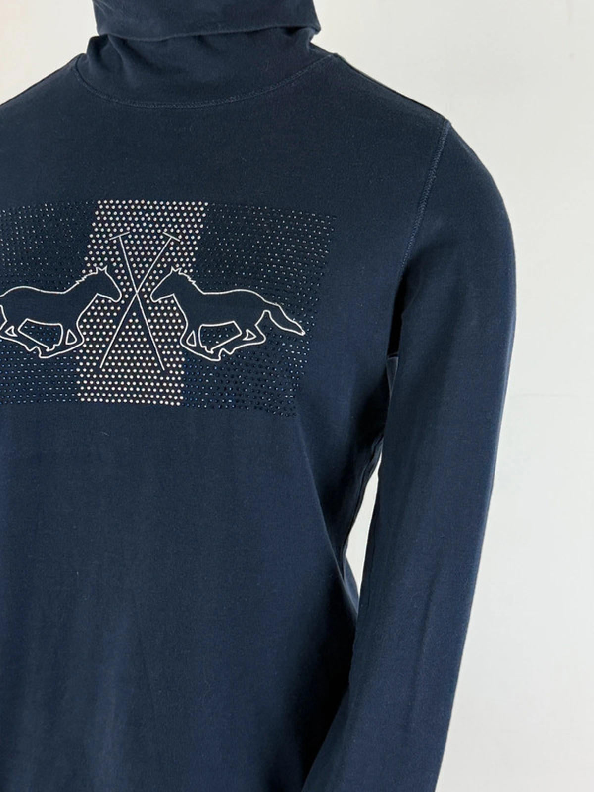 Y2K Polo Horse Long Sleeve Roll Neck Baby Tee Medium