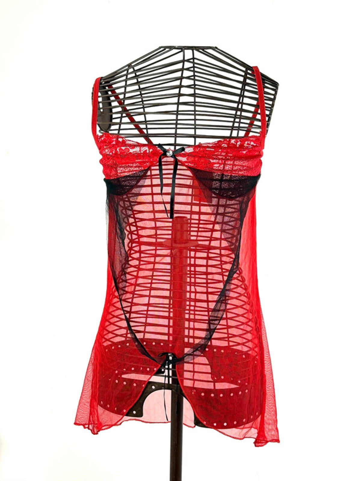 Sheer Mini Dress Y2K Sexy Lingerie Small