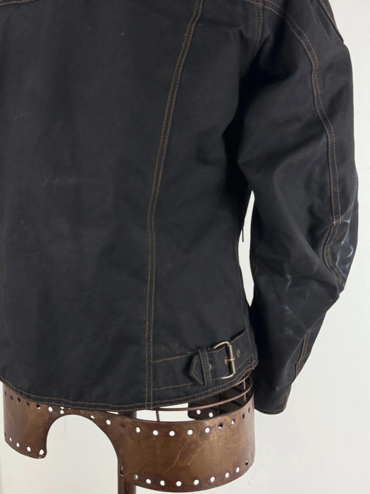 Wax Cropped Biker Jacket Y2K Size 14