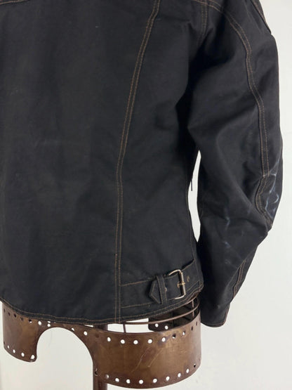 Wax Cropped Biker Jacket Y2K Size 14