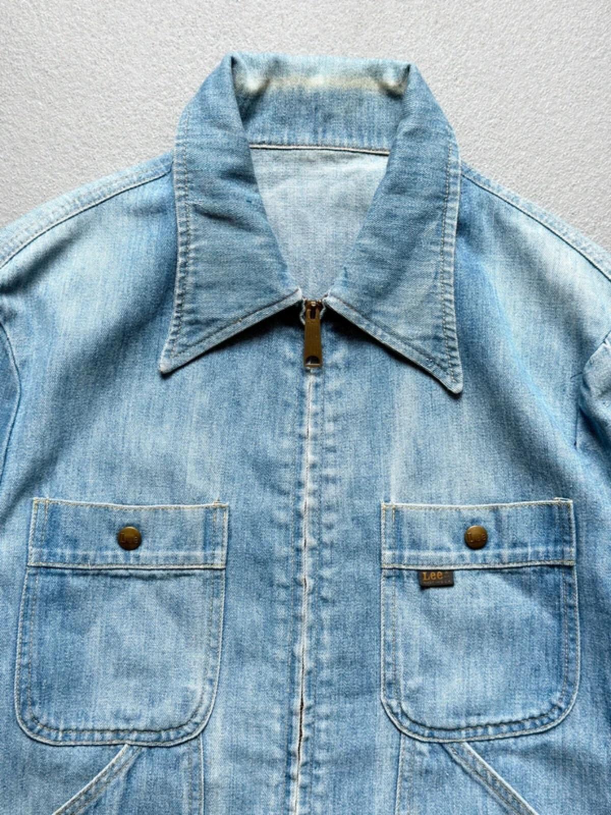 70s Lee Zip Denim Trucker Jacket Medium / Large