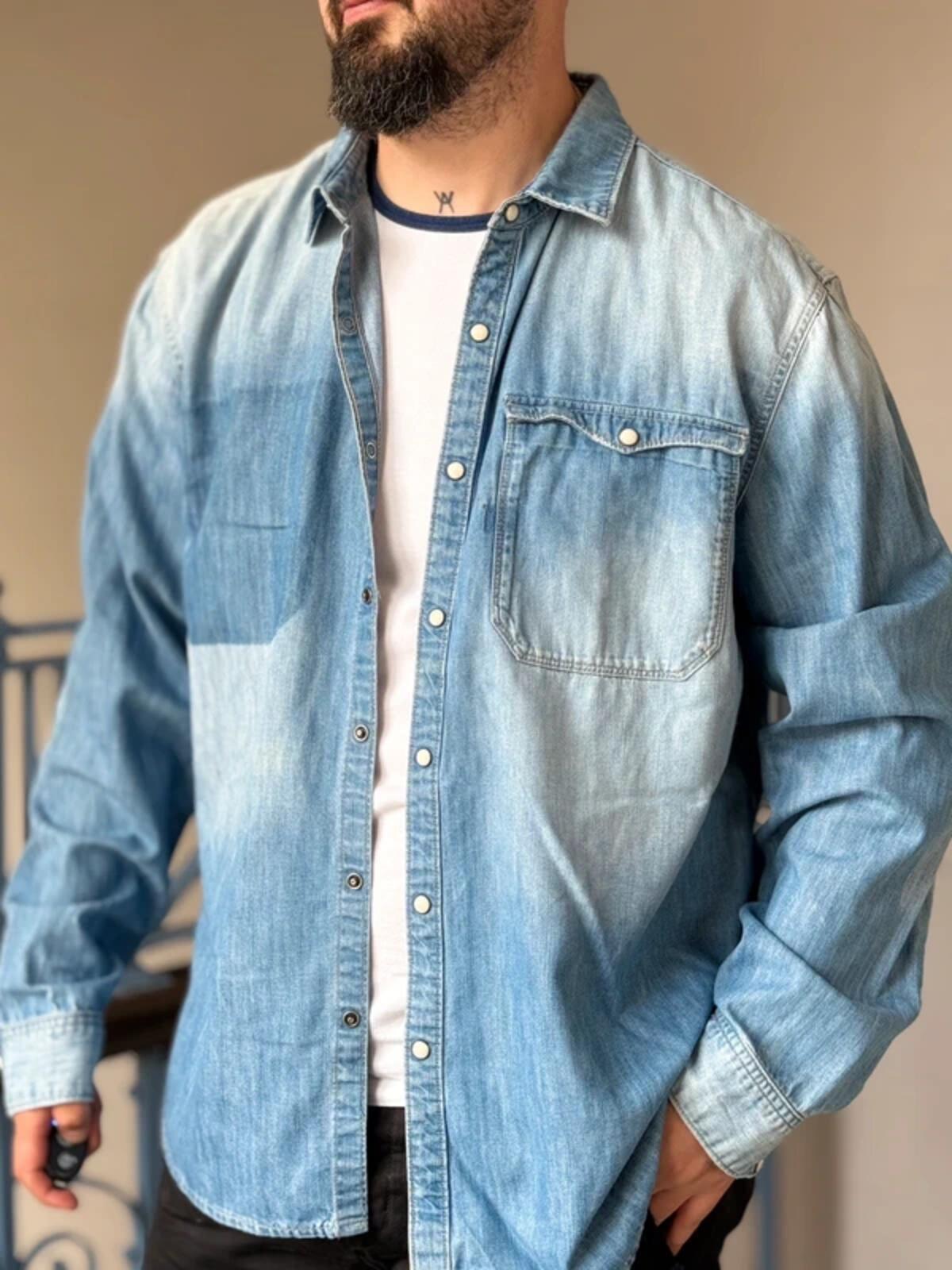 G Star Raw Ghost Pocket Denim Shirt 2XL