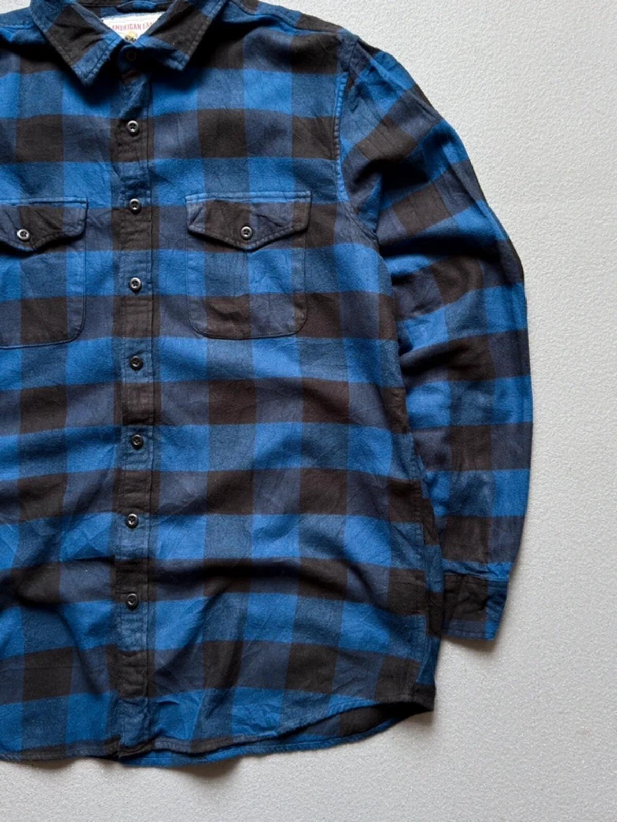American Eagle Flannel Shirt Large Black & Blue