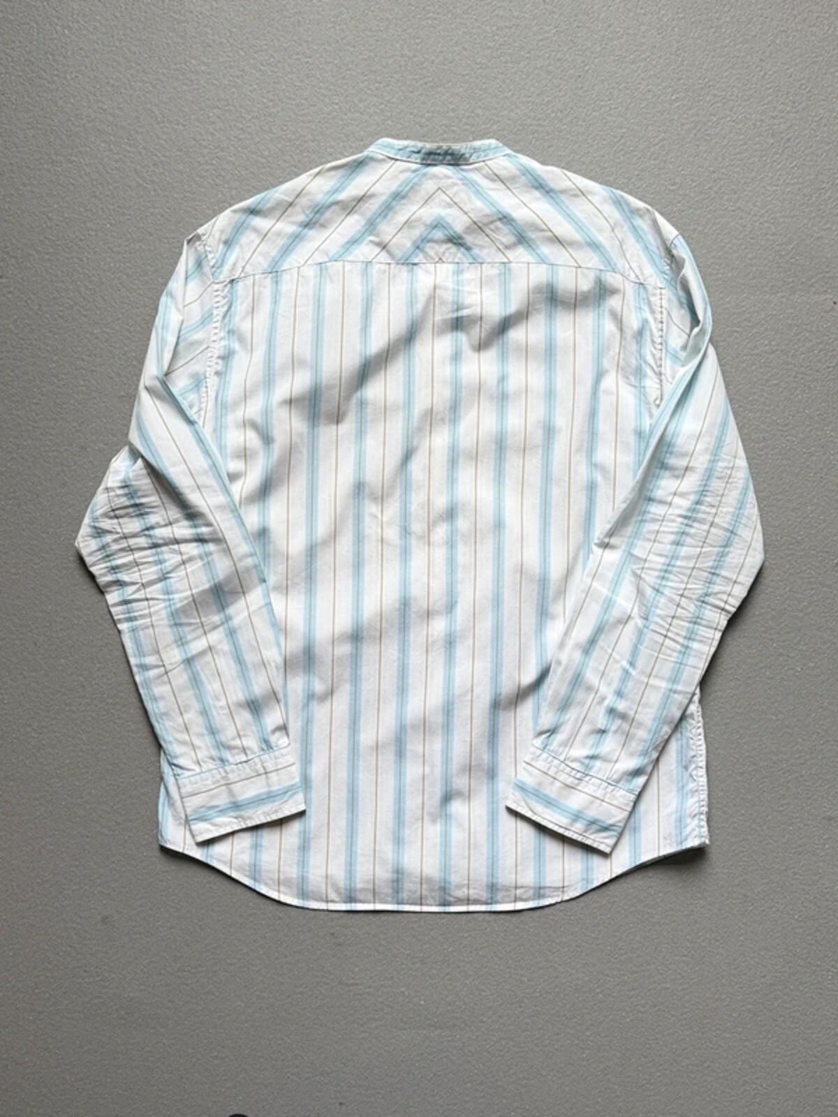Vintage Striped Grandad Collar M&S Autograph Shirt Medium