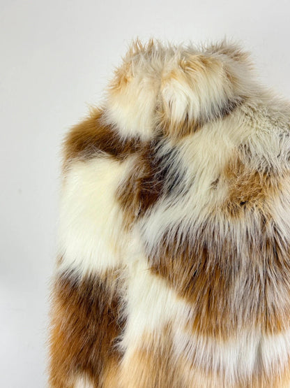 Y2K 70s Style Faux Fur Gilet XL