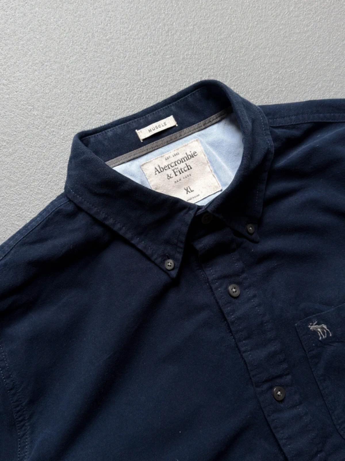 Abercrombie & Fitch Y2K Navy Oxford Shirt XL