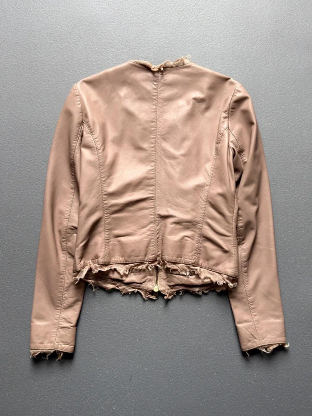 Y2K Rose Pink Leather Jacket Small Ladies