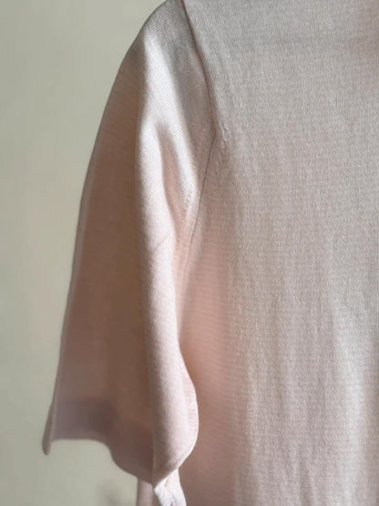 John Smedley 60s Vintage Sea Island Cotton Light Pink Polo Shirt Medium