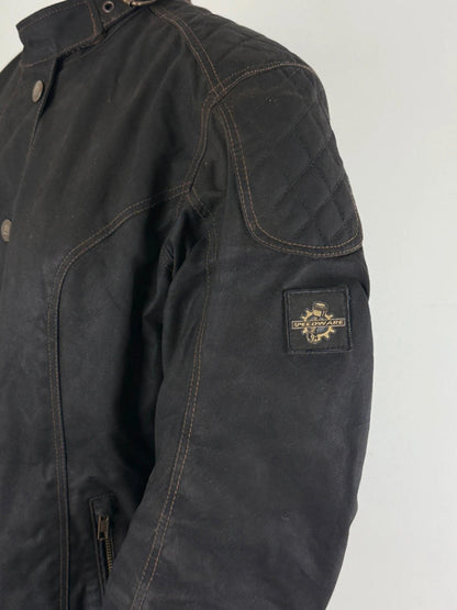 Wax Cropped Biker Jacket Y2K Size 14