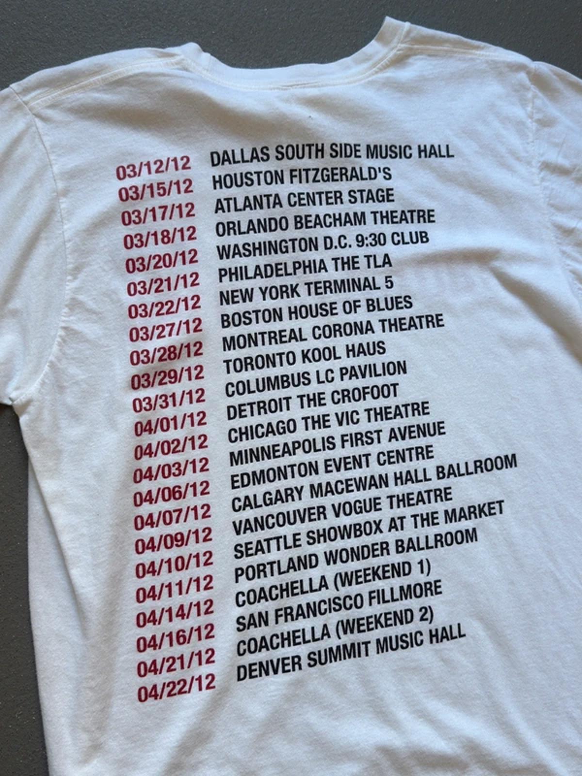 Kasabian Velociraptor Tour T Shirt Large 2012