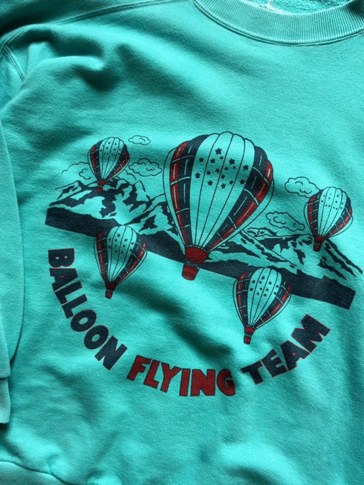 Vintage 80s Balloon Sweatshirt Turquoise Large