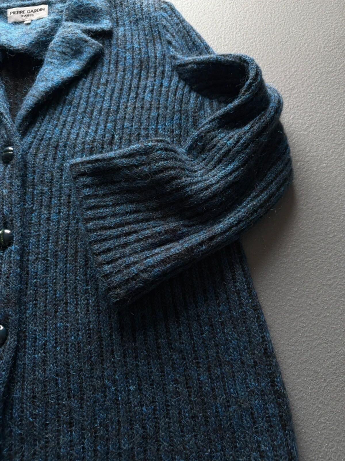 80s Mohair Blue Cardigan Ladies Large