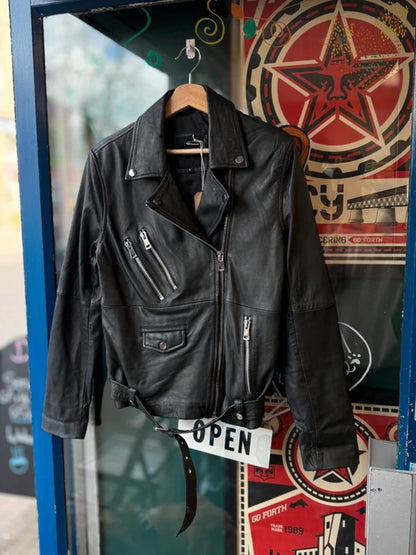 Barneys Leather Jacket Biker Perfecto Small Mens