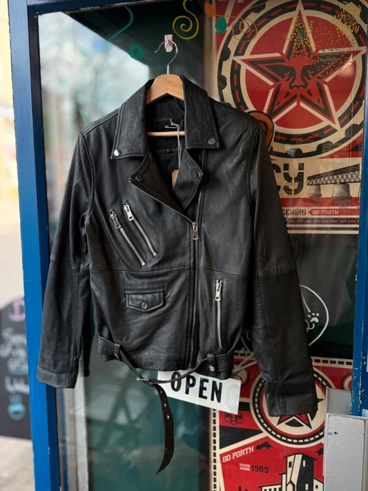 Barneys Leather Jacket Biker Perfecto Small Mens