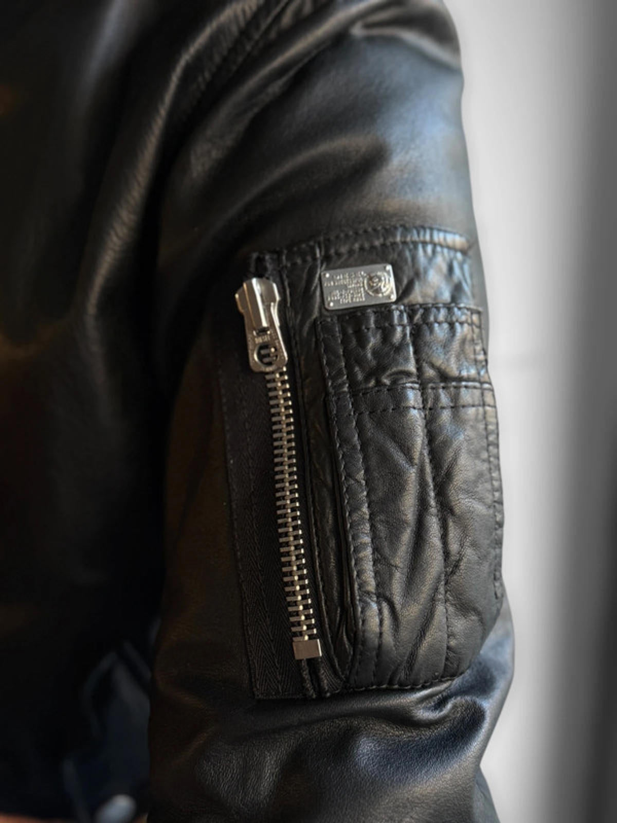 Diesel Sheepskin Real Leather Bomber Jacket Medium