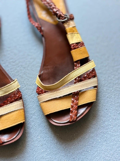 Miss Sixty Y2K Plaited Strappy Sandals Uk 6 / EU 39