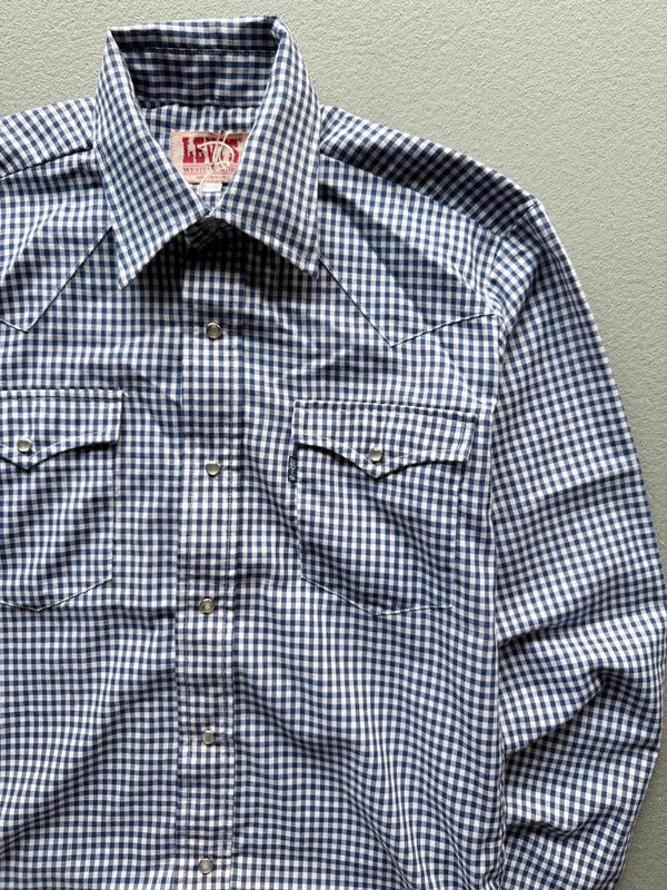 Vintage 1970s Levi’s Gingham Western Shirt – Made in USA