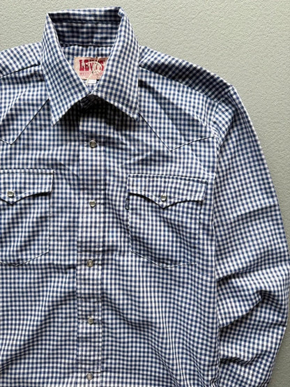 Vintage 1970s Levi’s Gingham Western Shirt – Made in USA